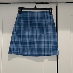 Blue plaid skirt, one size fits all